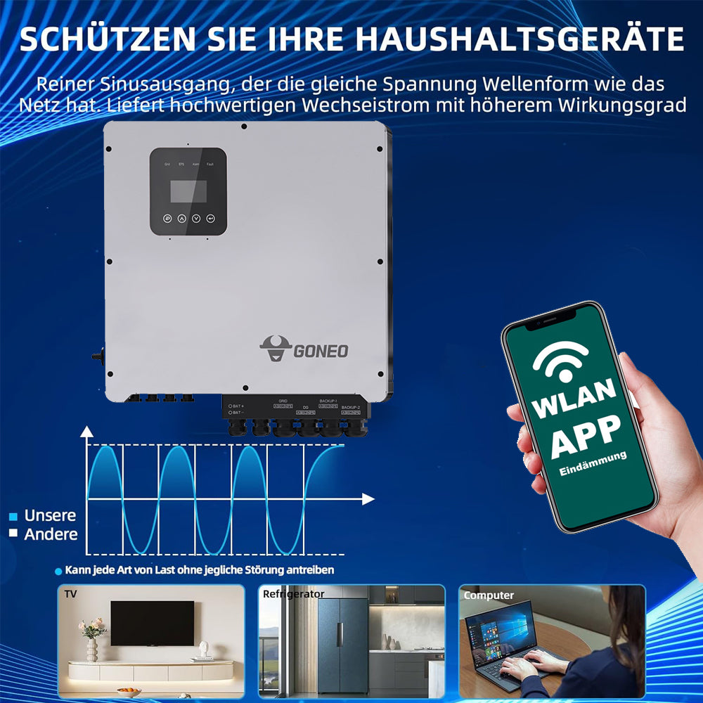 GONEO 10kW Dreiphasiger Hybrid-Wechselrichter für Heimsolarsysteme