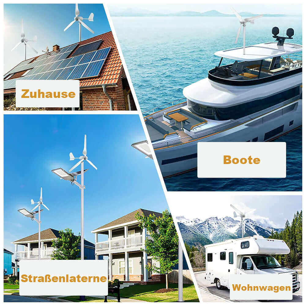 Smaraad 1000W 24-96V Windkraftanlage Geräuscharmer 3 Blätter Windturbinengenerator Windräder