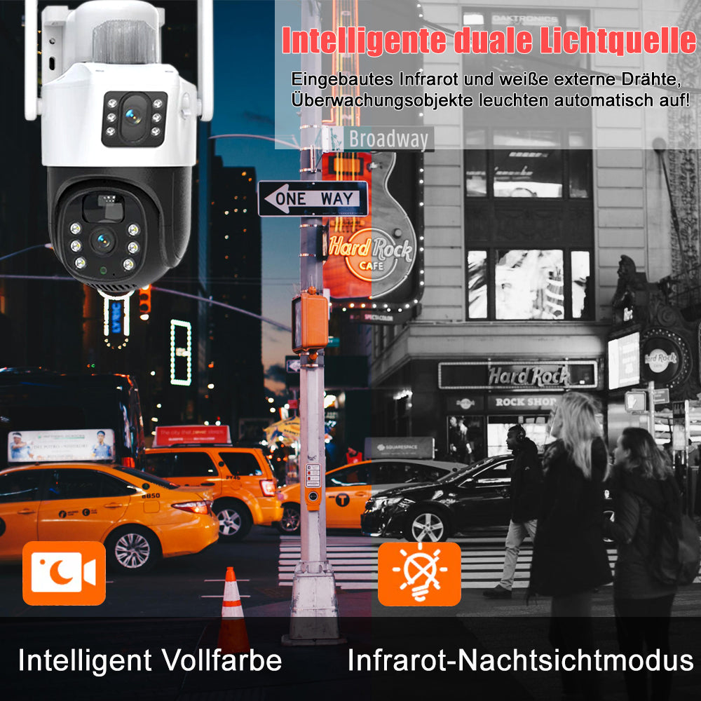 4MP 7W 8000mAh Solarbetriebene 4G WiFi-Überwachungskamera Aussen Q15