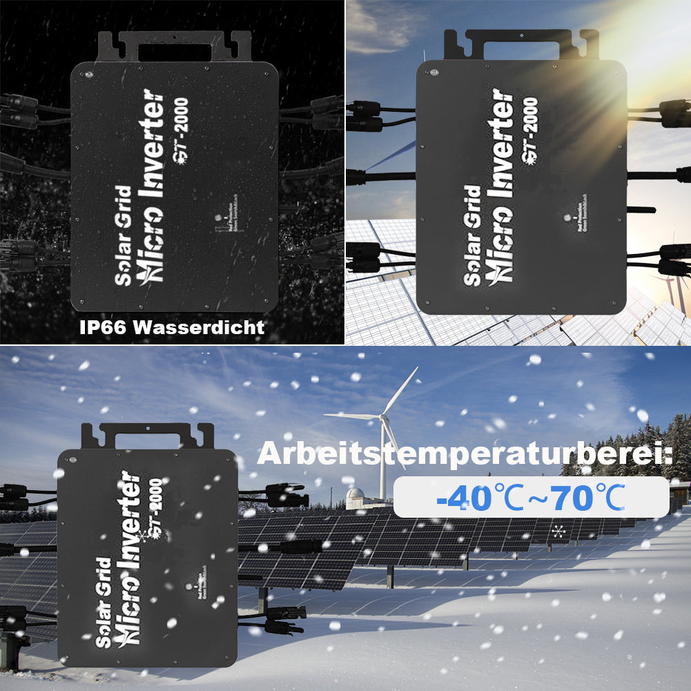 GT 2000W Mikro Wechselrichter integriertem WiFi für Balkonkraftwerk IP66