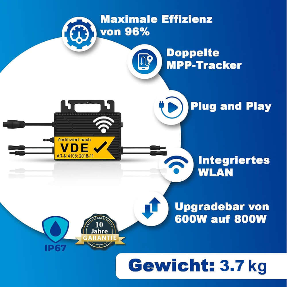 Astro 800W Mikrowechselrichter VDE WIFI für Mini PV Anlage