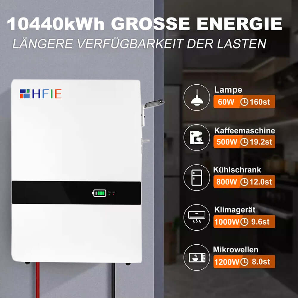 HFIE 10kWh 51.2V Solarstromspeicher Akkukapazität für PV-Anlagen