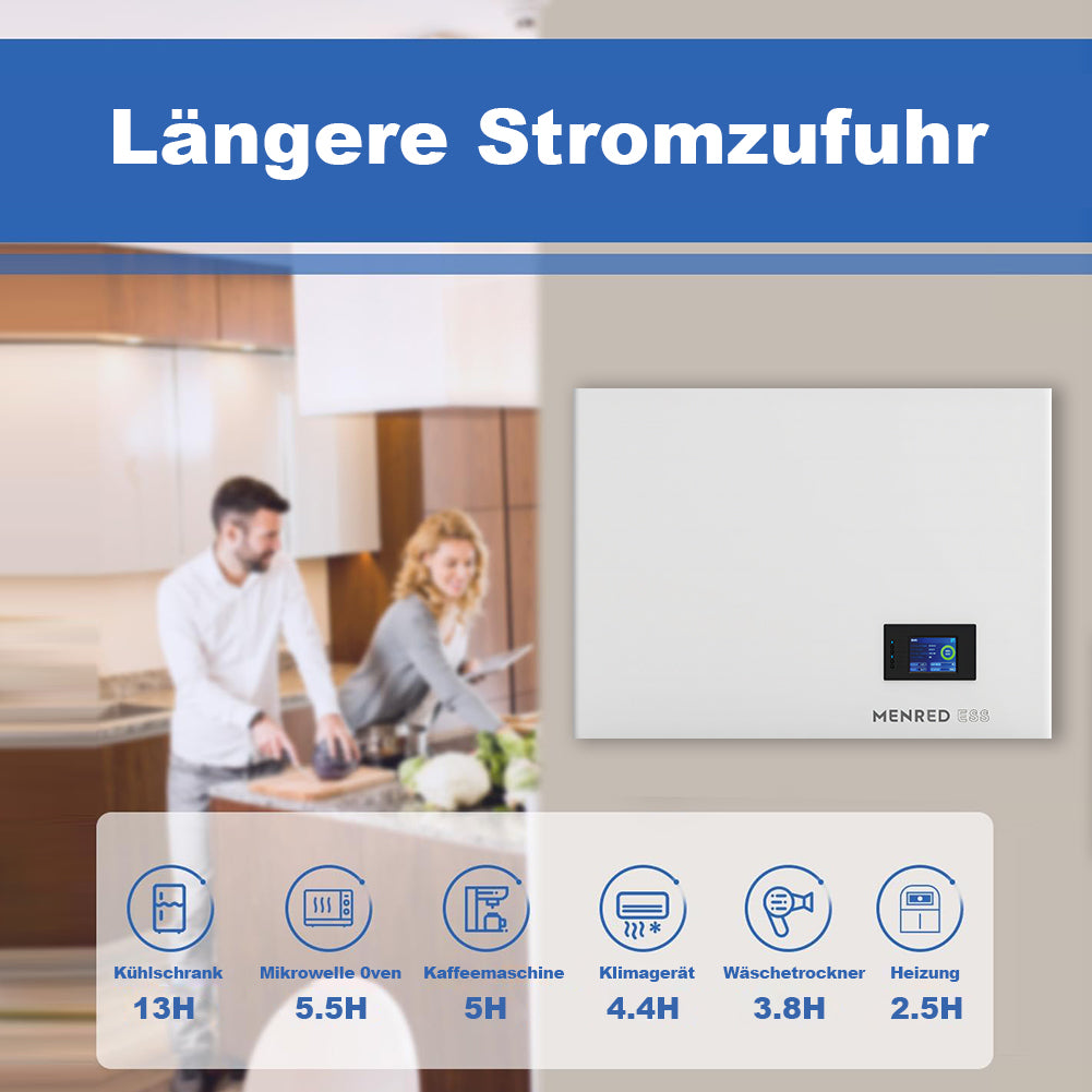 6.144KWh Solarstromspeicher für Balkonkraftwerke TUV