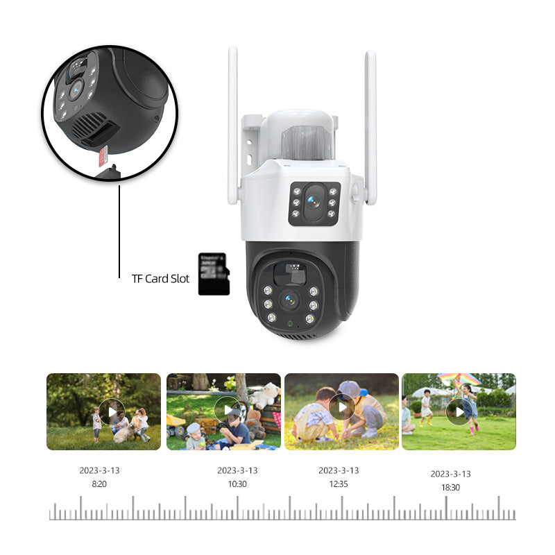 4MP 7W 8000mAh Solarbetriebene 4G WiFi-Überwachungskamera Aussen Q15