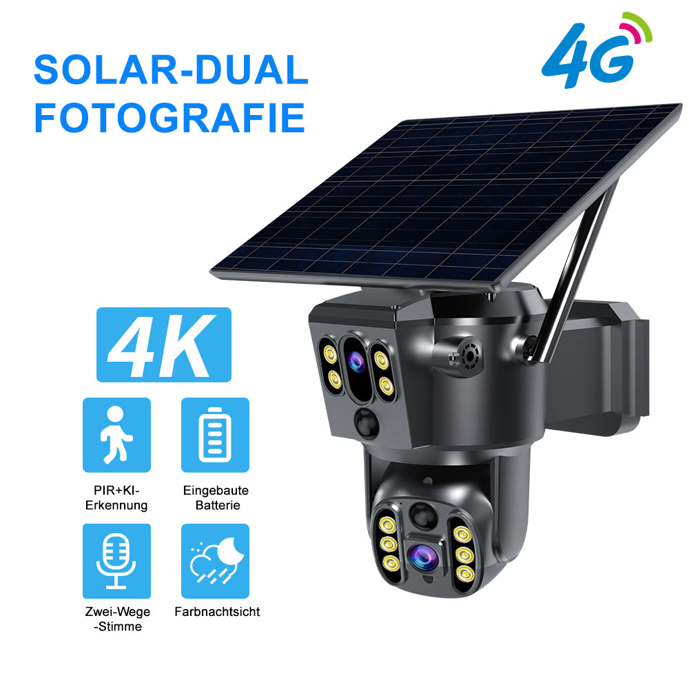 Heimsicherheitsüberwachung - 8W Solarbetriebene 4G Kamera Q10