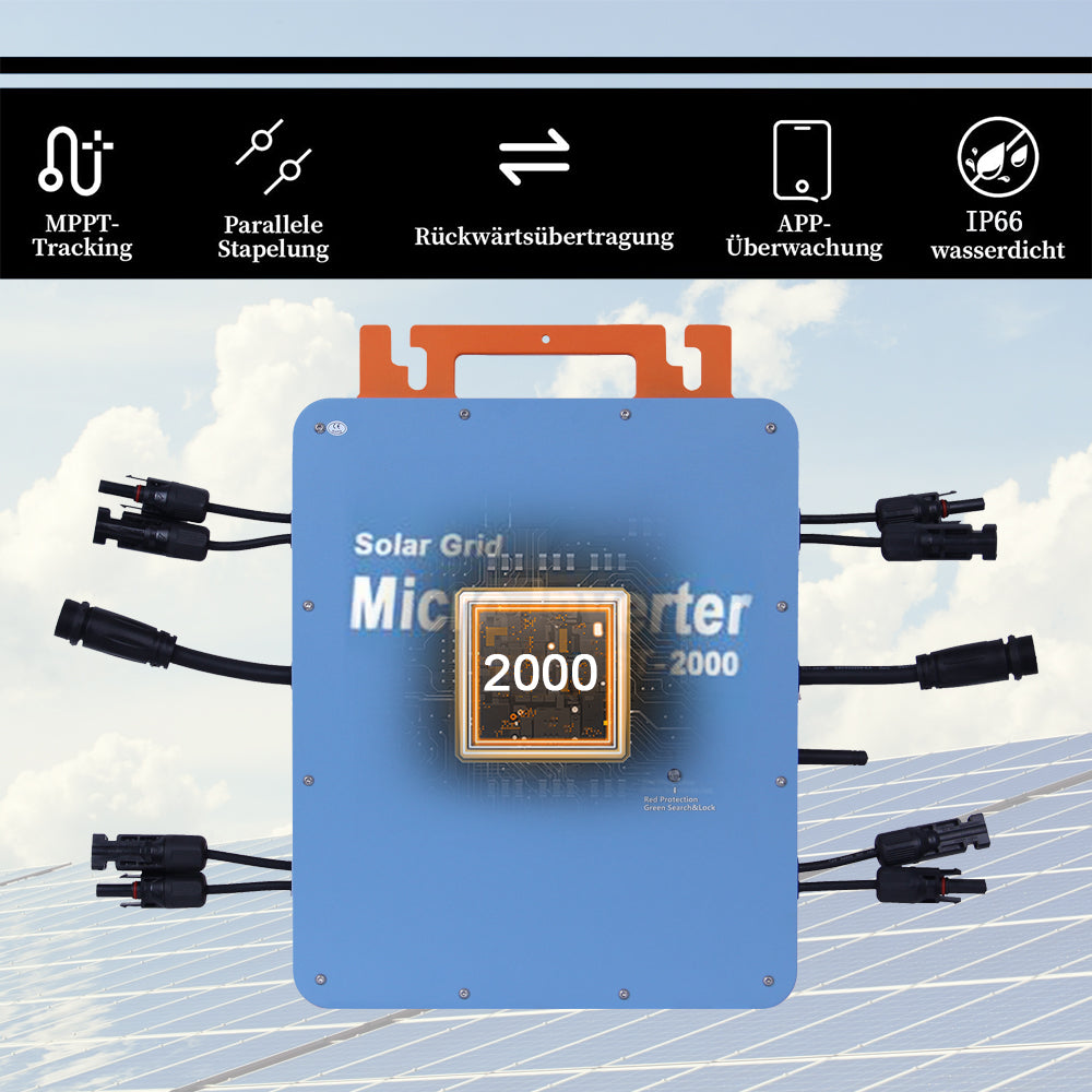 GT 2000W Mikro Wechselrichter integriertem WiFi für Balkonkraftwerk IP66