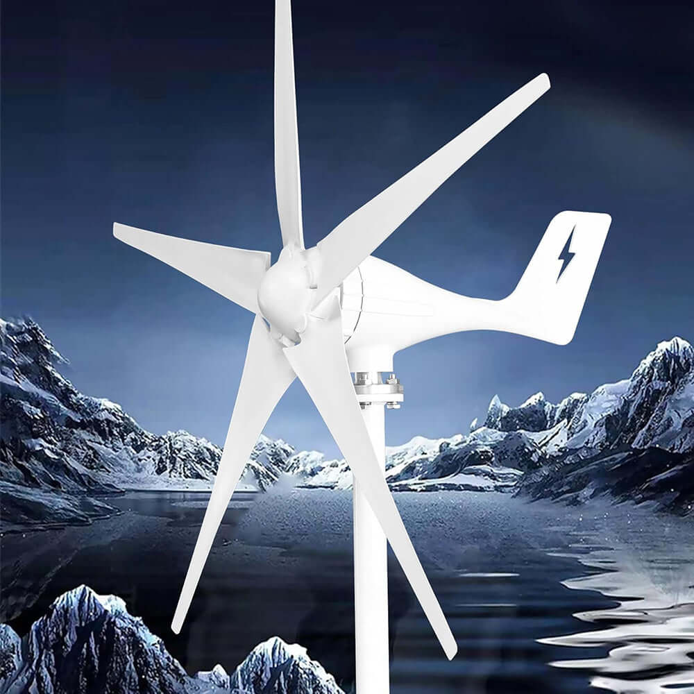 Smaraad 400W 12-24V Windkraftanlage Geräuscharmer 5 Blätter Windturbinengenerator Windräder