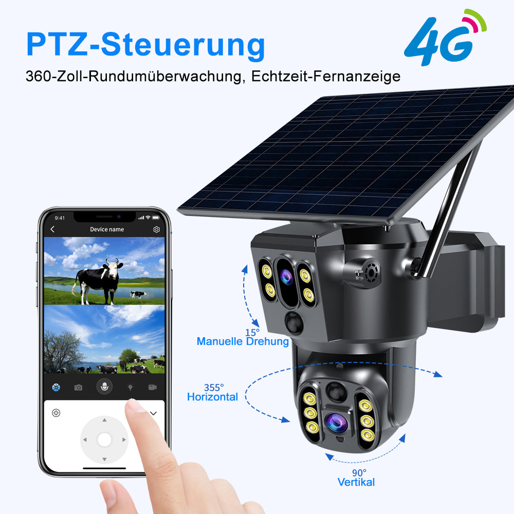 Heimsicherheitsüberwachung - 8W Solarbetriebene 4G Kamera Q10