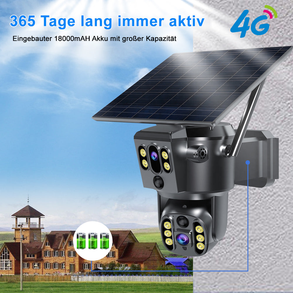 Heimsicherheitsüberwachung - 8W Solarbetriebene 4G Kamera Q10