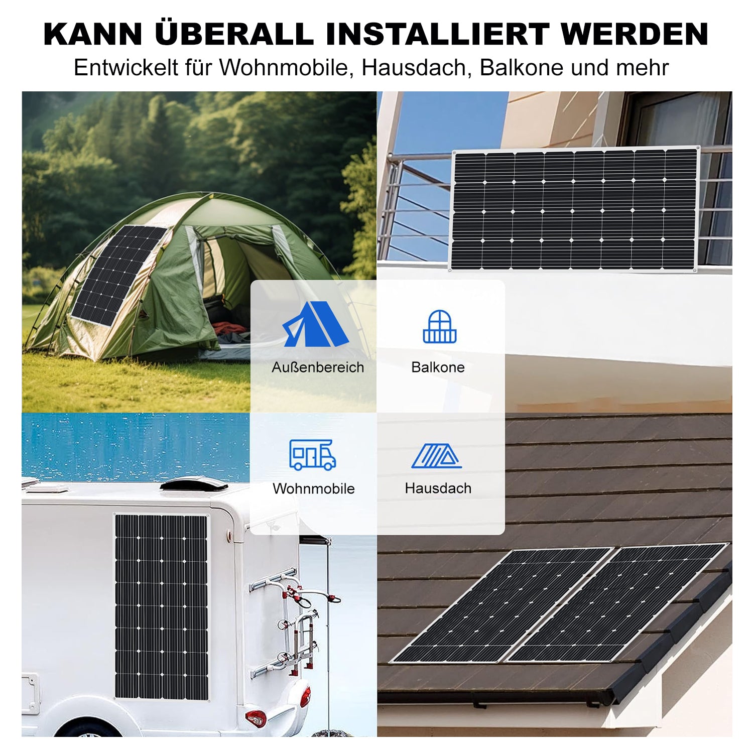 Flexibles Solarmodule-Kit für Zuhause und Outdoor & 800W Leistung