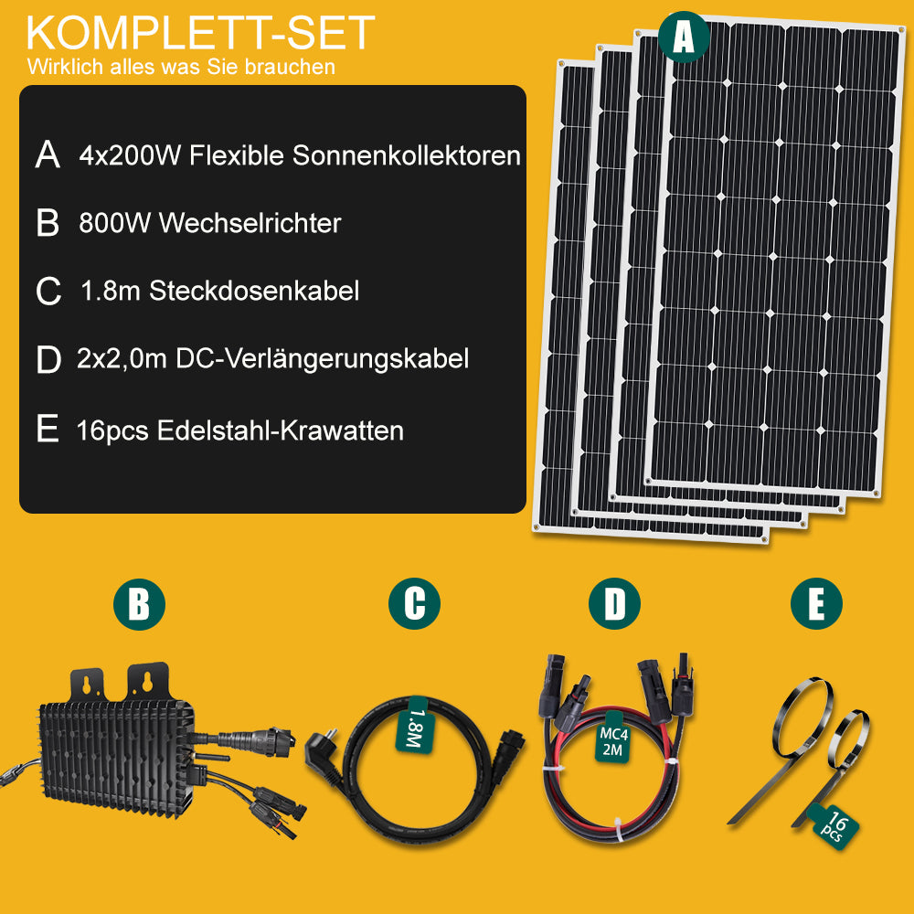 800W Balkonkraftwerk für Zuhause