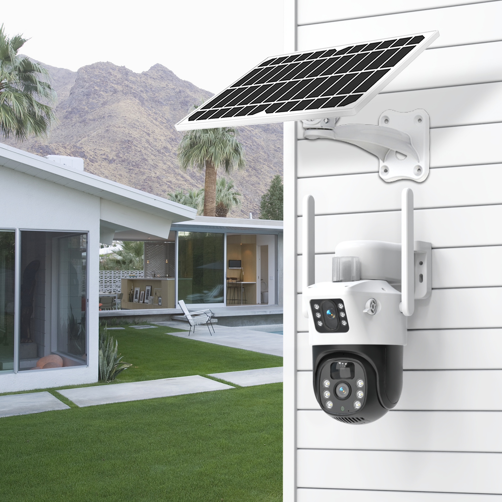 4MP 7W 8000mAh Solarbetriebene 4G WiFi-Überwachungskamera Aussen Q15