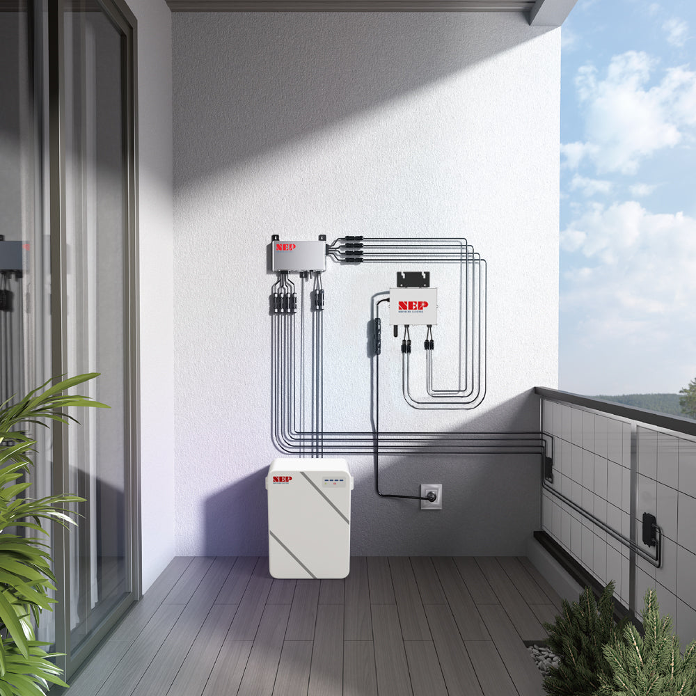 NEP BDM 800W Mikro Wechselrichter 2m Netzkabel VDE + 2.76KWH NEP Solarstromspeicher VDE