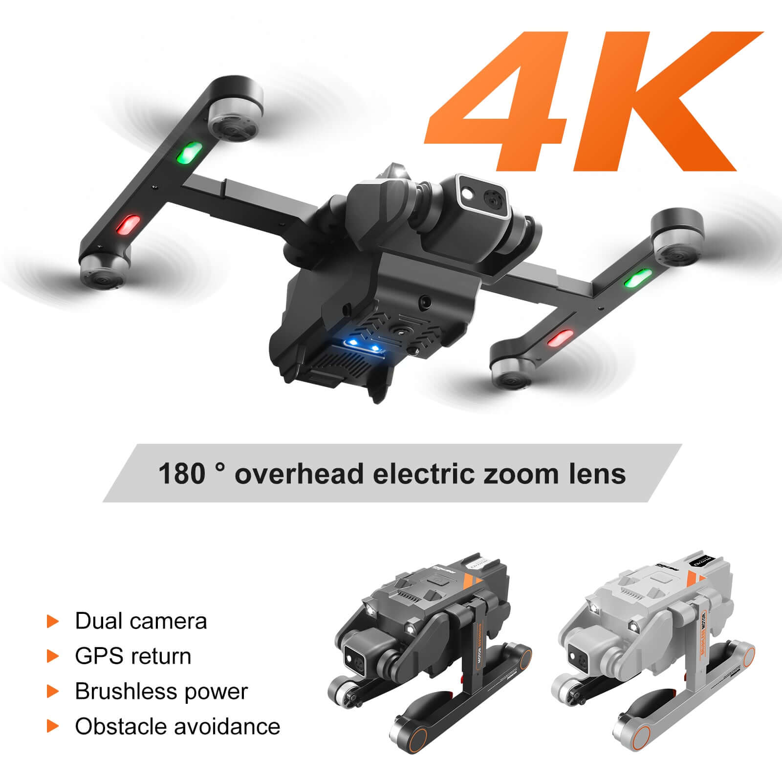 RG700PRO.2.4G Optischer Fluss Faltbare Drohne mit vierseitiger Hindernisvermeidung und professioneller WIFI-Luftkamera mit Doppelobjektiv