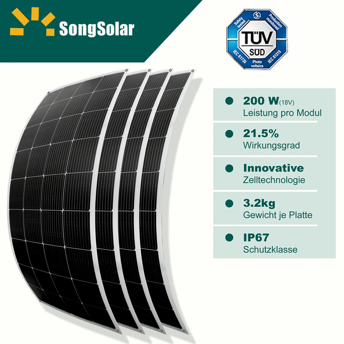 Flexibles Solarmodule-Kit für Zuhause und Outdoor & 800W Leistung