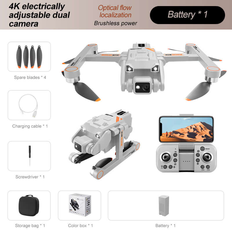 RG700PRO.2.4G Optischer Fluss Faltbare Drohne mit vierseitiger Hindernisvermeidung und professioneller WIFI-Luftkamera mit Doppelobjektiv