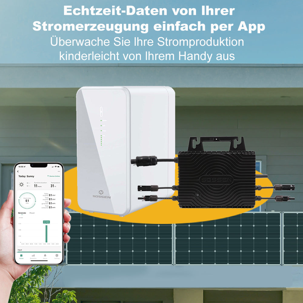 Sossen 800W Mikro-Wechselrichter 220V WiFi VDE Relais