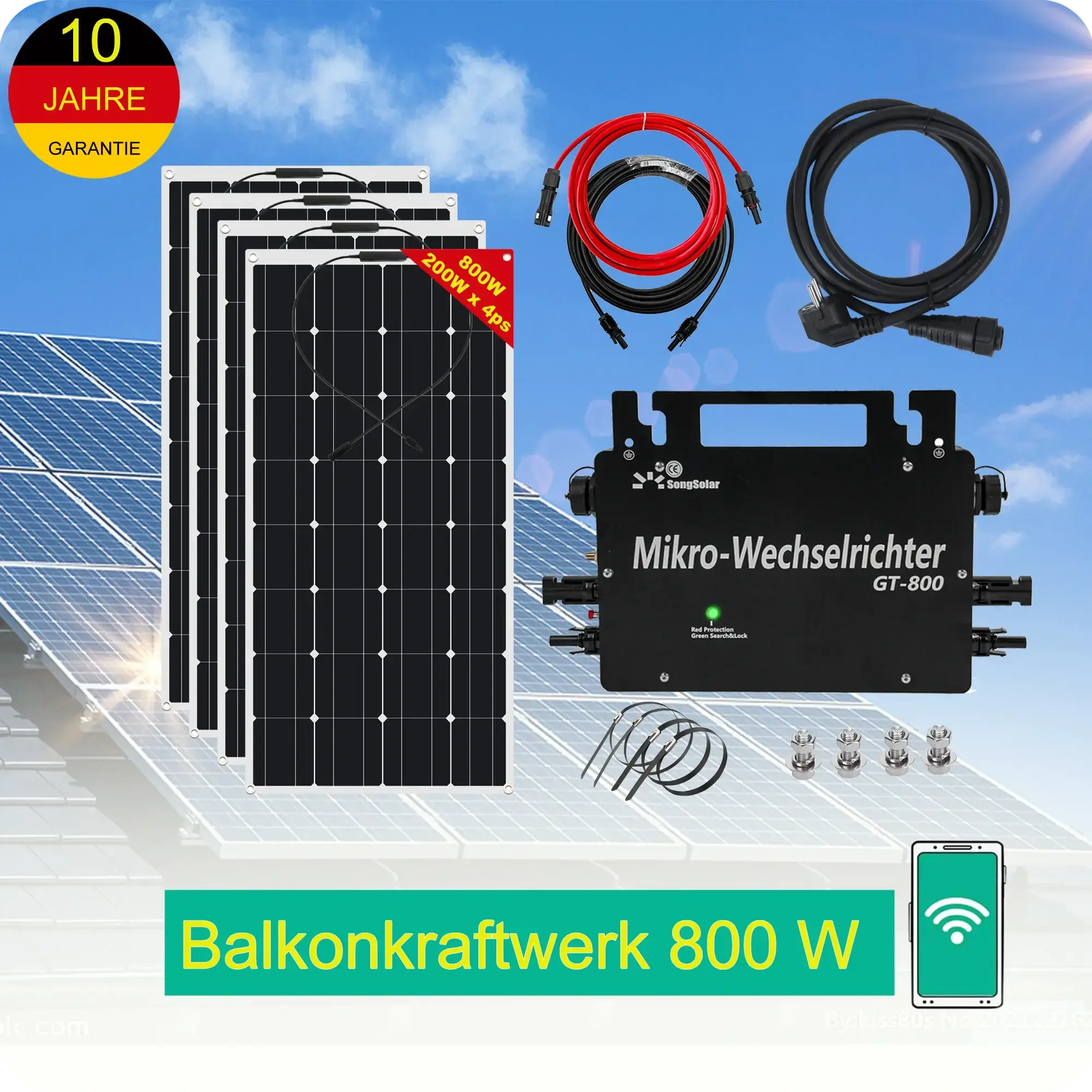 Haal-de-kracht-van-zonne-energie-naar-uw-balkon-met-het-alles-in-één-Balkonanlagen-Kit SongSolar