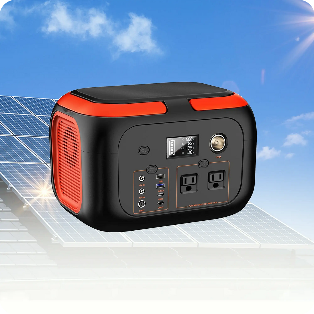 296Wh Portable Power Bank Station Solar Generator Lithium Battery Backup Supply 