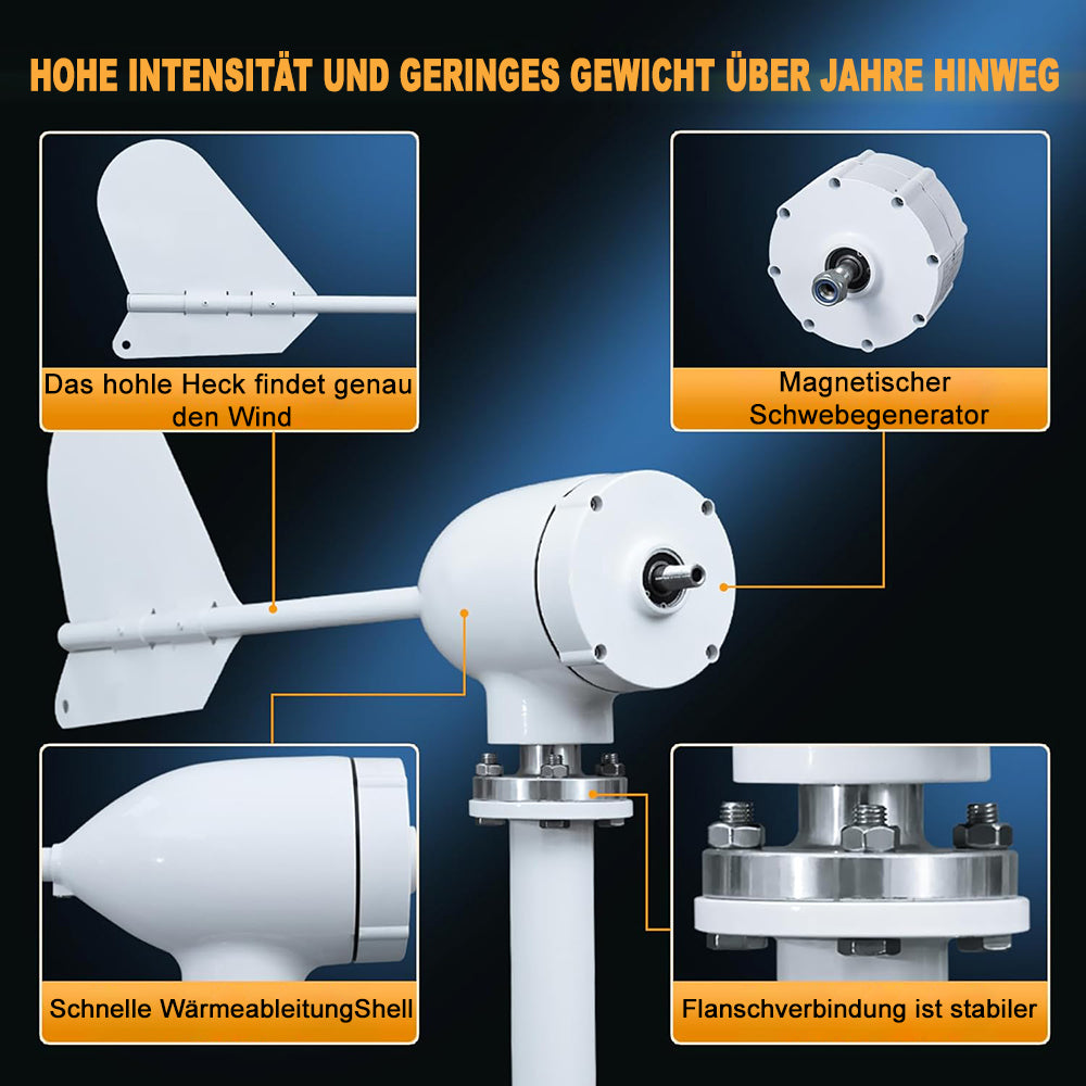 Smaraad 1000W 24-96V Windkraftanlage Geräuscharmer 3 Blätter Windturbinengenerator Windräder