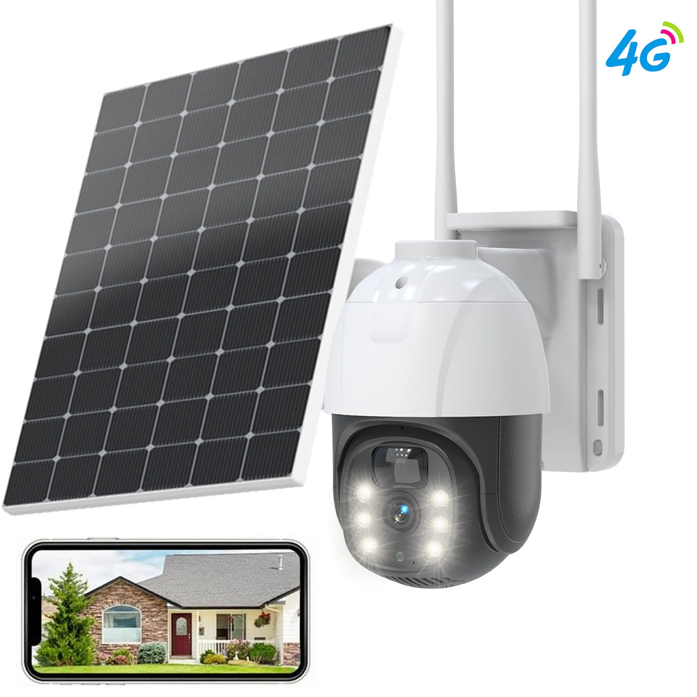 Caméra de surveillance solaire intelligente 4G&amp;WIFI avec panneau solaire 