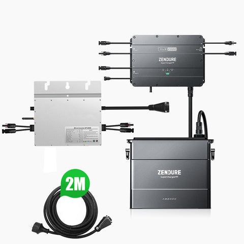 Zendure SolarFlow mit Speicher, SPD 800W Mikrowechselrichter HUB 2000 mit 1800W Solar Eingang, AB2000 1920Wh LiFePO4 Akku