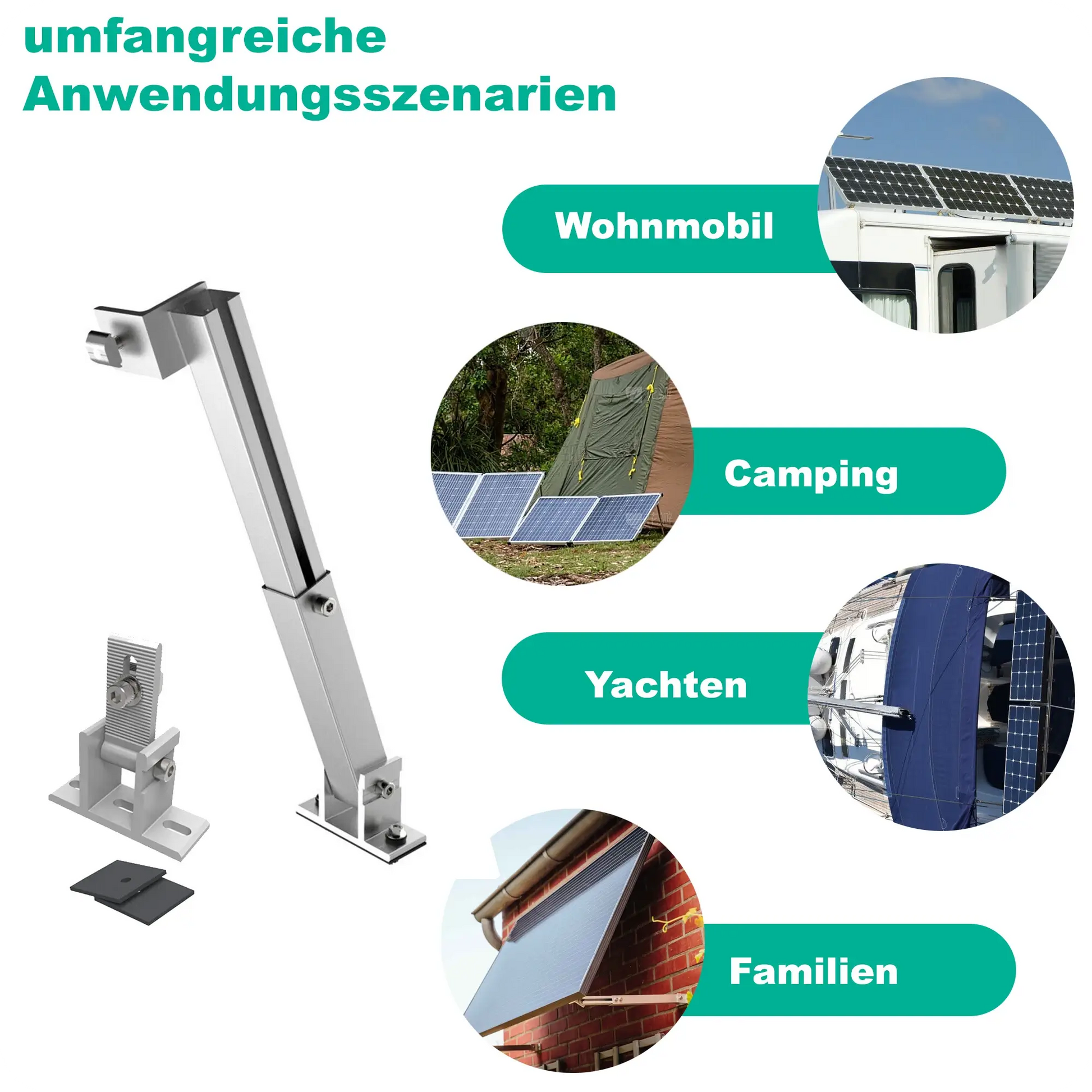 100W-400W Solardach-Solarpanelhalterung, 0-60 ° unabhängig einstellbares Flachdach-Festmodul - SongSolar