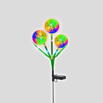 2 pieces dandelion solar garden stakes with 36 colorful LEDs