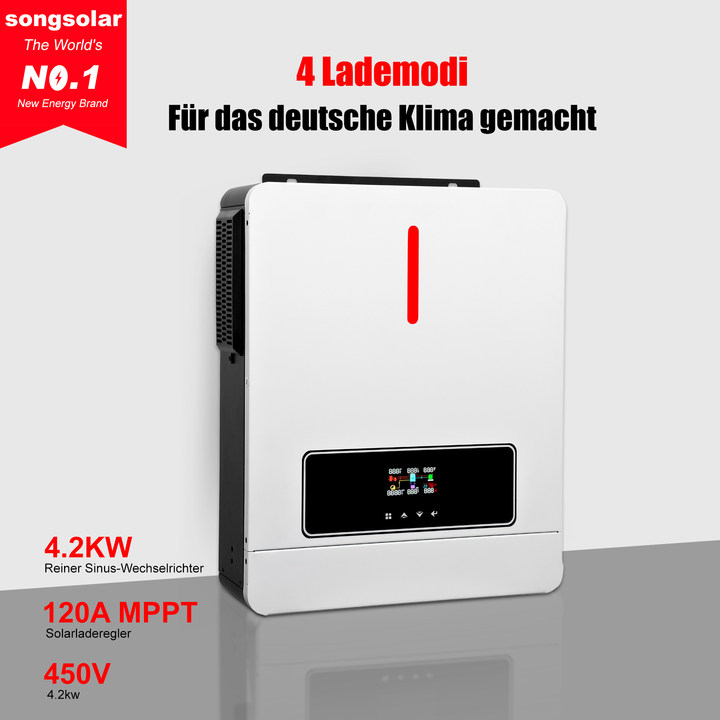 [24H Versand] 4.2KW Hybrid-Wechselrichter Einphasige MPPT 120A für Heimsolarsysteme