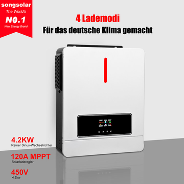 [24H Versand] 4.2KW Hybrid-Wechselrichter Einphasige MPPT 120A für Heimsolarsysteme