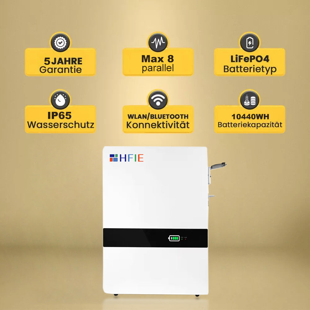 HFIE 10kWh 51.2V solar power storage battery capacity for PV systems