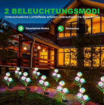 2 pieces dandelion solar garden stakes with 36 colorful LEDs