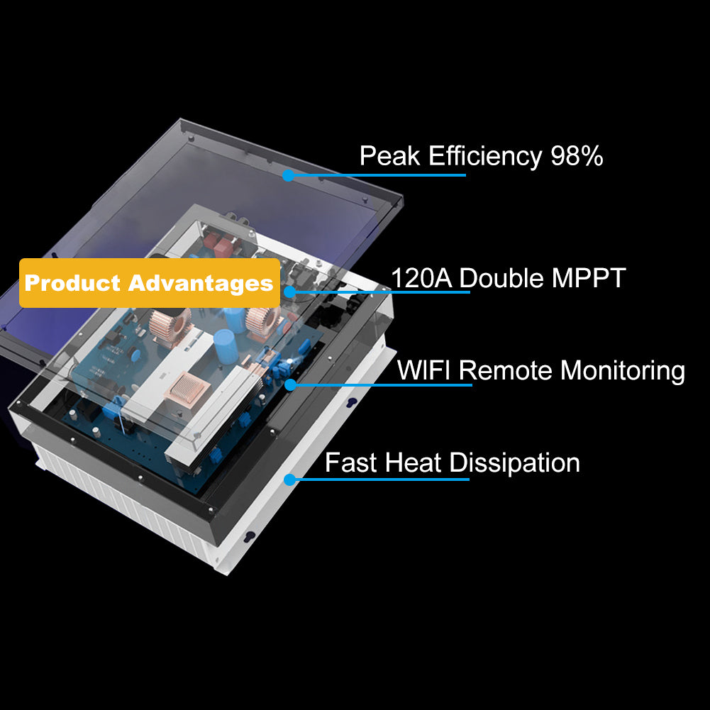 Hybrid Inverter 6.2KW 48V 120A MPPT Wifi