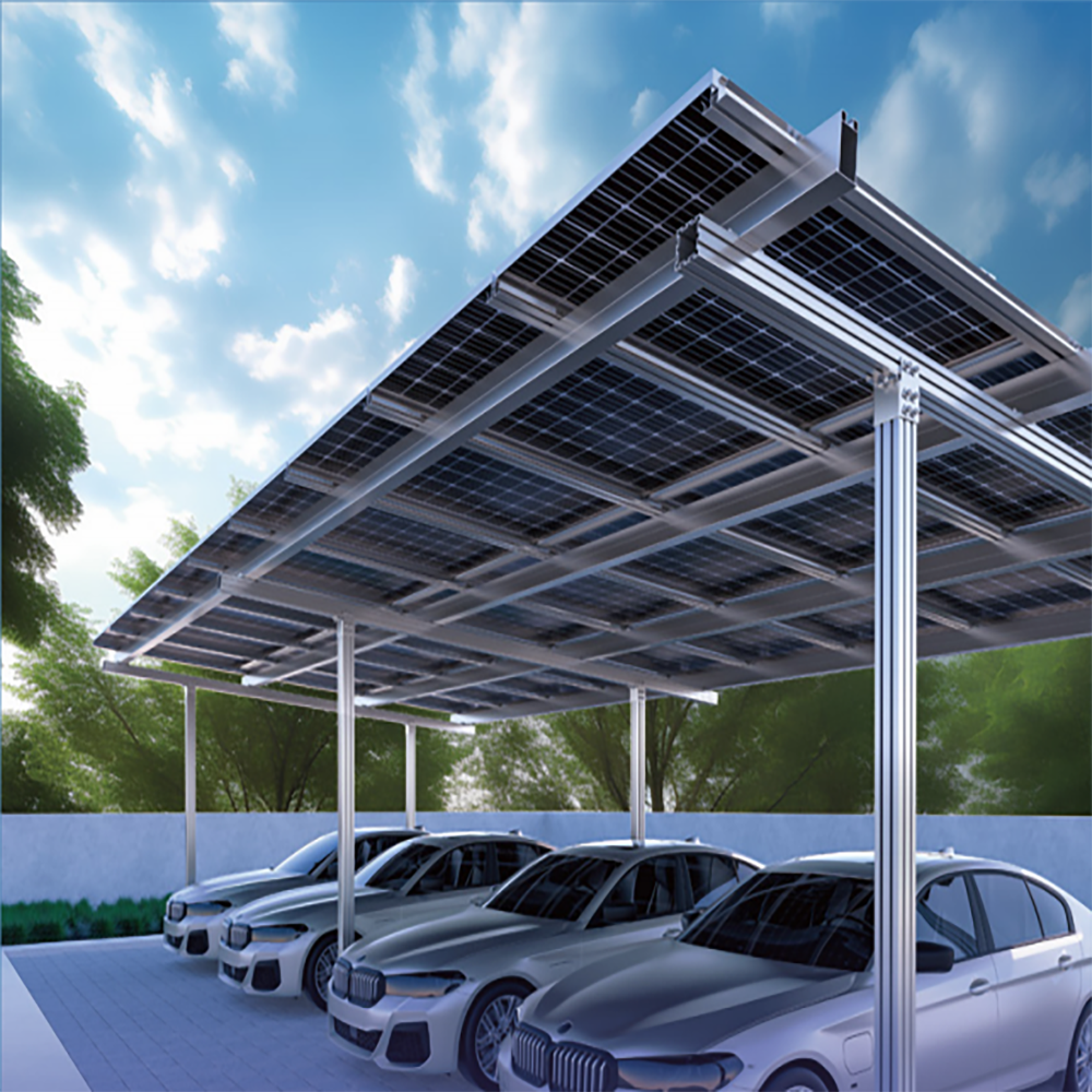 Support pour abri de voiture solaire