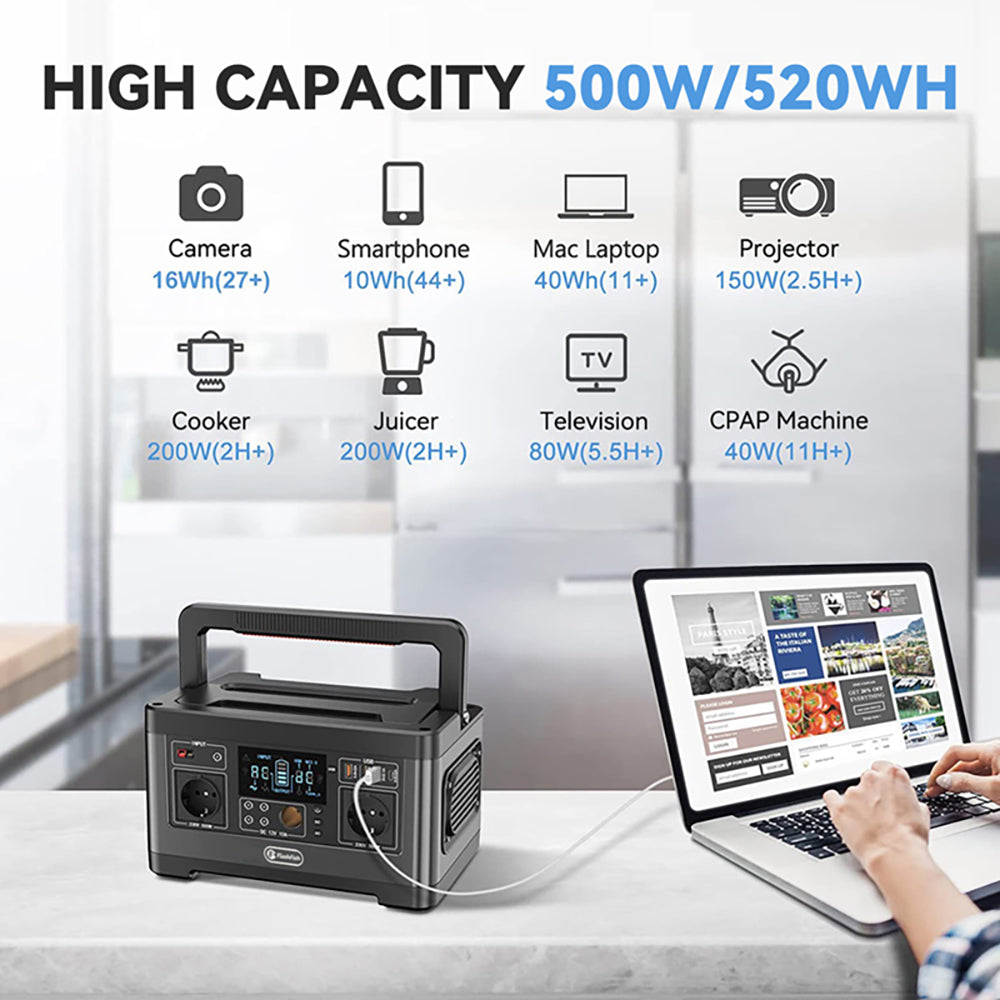 520Wh 500W Eu Plug Battery FLASHFISH