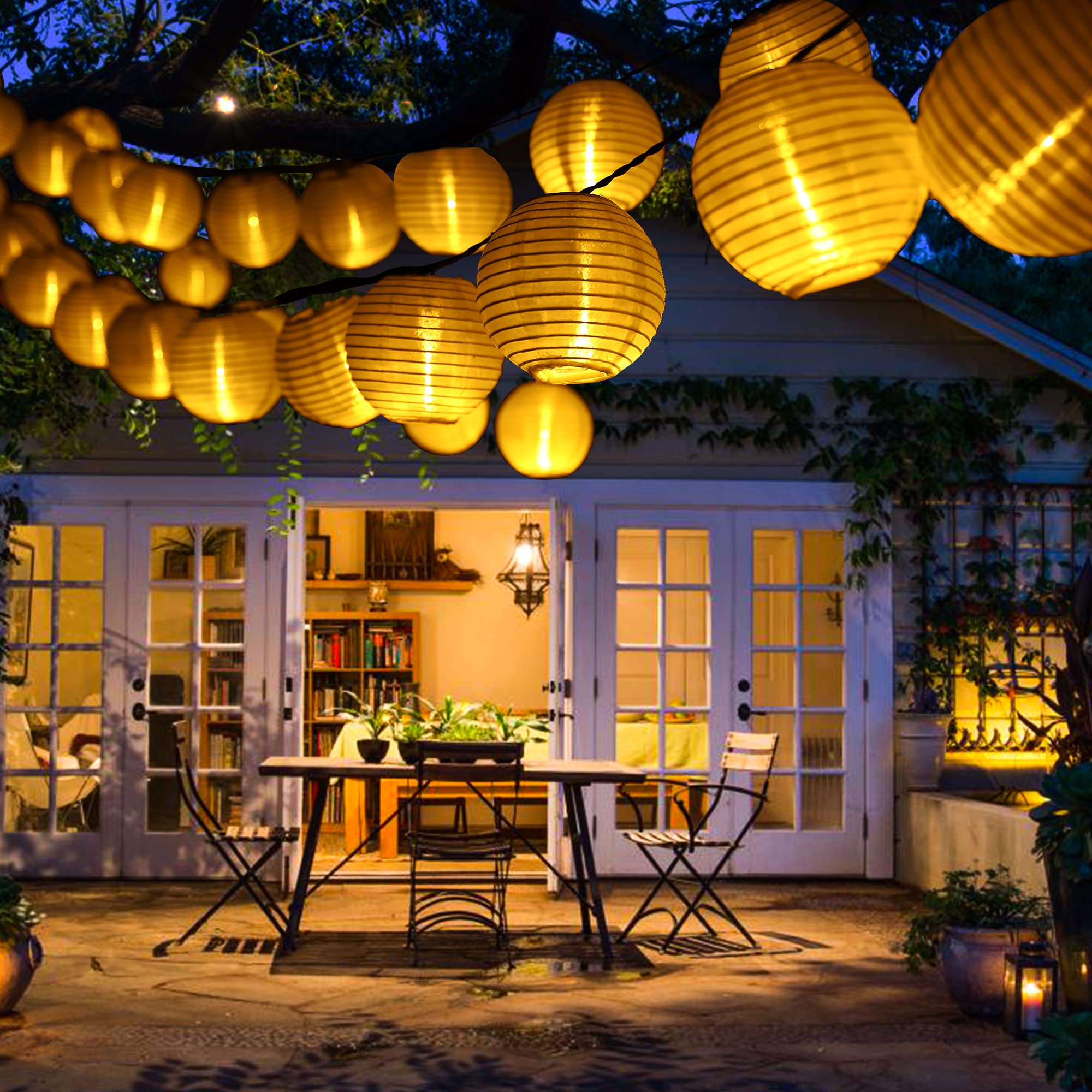 Wasserdichte LED-Lichterkette - Funkelnde Kristallkugel-Dekoration für farbenfrohes Outdoor-Ambiente, geeignet für Terrassen und Zelte