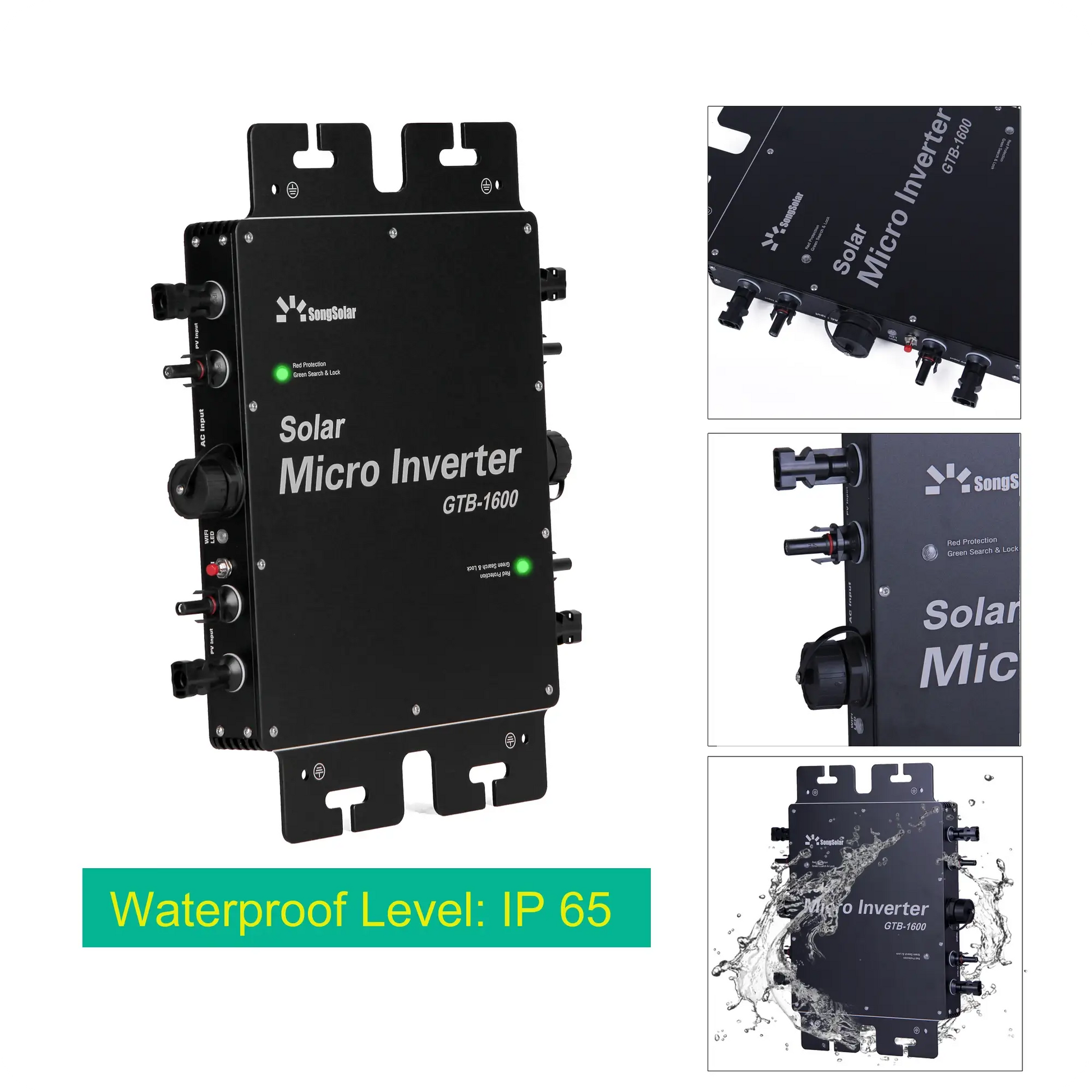 GTB 1600W Reine Sinuswelle Smart Micro Wechselrichter Netzwechselrichter mit WIFI IP65 - SongSolar
