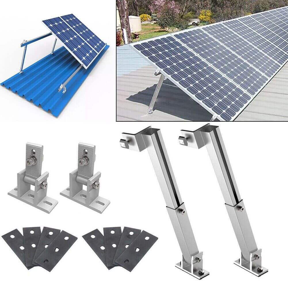 1 Paar Solarpanel Dachhalterung Montageständer 15-30 ° verstellbare PV-Befestigungen - SongSolar